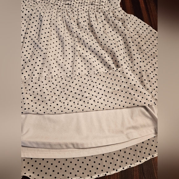 Lane Bryant White Polka Dot Dress  Knee Length Sleeveless V Neck Empire Waist 20 - Picture 11 of 15